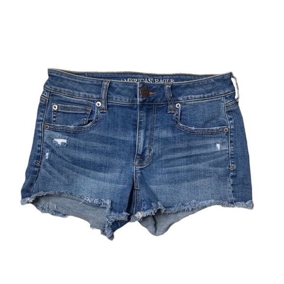 American Eagle Outfitters Shortie Shorts Jean Shorts Super Stretch Size 6 - Picture 1 of 3